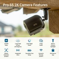 Arlo - Pro 5S 2K 3 Camera Indoor/Outdoor Wireless Spotlight Security Camera Bundle - Black - Alternate Views