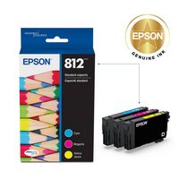 Epson - T812 3 - Pack Standard Capacity Multi Ink Cartridges - Cyan/Magenta/Yellow - Alternate Views