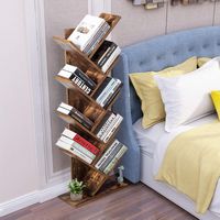 Costway Tree Bookshelf 8-Tier Bookcase Free Standing Book Rack Display Stand - Brown - Alternate Views