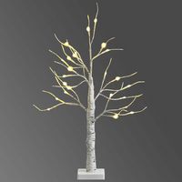 Costway - 2ft Pre-lit Twig Birch Tree Battery Powered for Christmas Holiday - White - Alternate Views