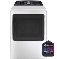 GE Profile - 7.4 cu. Ft. Smart Electric Dryer with Steam, Sanitize Cycle and Sensor Dry - White - Alternate Views