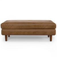 Simpli Home - Morrison Large Rectangular Ottoman - Caramel Brown - Alternate Views