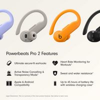 Beats - Powerbeats Pro 2 True Wireless Active Noise Canceling  Earbuds - Electric Orange - Alternate Views