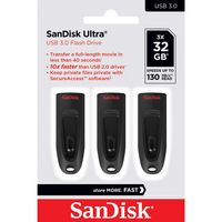 SanDisk - Ultra 32GB USB 3.0 Flash Drive with Hardware Encryption (3-Pack) - Black - Alternate Views