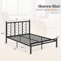 Costway Queen Size Platform Bed with Headboard 11.5