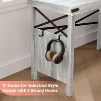 Bestier - Farmhouse L-Shaped Computer Desk with Storage Cabinet and Bookshelf - 60