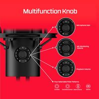 HyperX - QuadCast 2 Wired Multi-Pattern USB Electret Condenser Microphone - Alternate Views