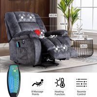 Bestier - Set of 2 39 in. W Oversized Microfiber Power Lift Recliner Chair with USB and 8 Heated ... - Alternate Views