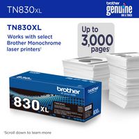 Brother - TN830XL High-Yield Toner Cartridge - Black - Alternate Views