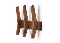 TRINITY - DRAKESTONE | Mid-Century Coat Rack w/ 3 Wooden Hooks | - Walnut - Alternate Views