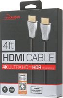 Rocketfish™ - 4' 4K UltraHD/HDR In-Wall Rated HDMI Cable - Black - Alternate Views