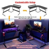 Bestier L-Shaped Reversible Gaming Desk with Large Monitor Shelf, Cup Holder, and Headset Hook - ... - Alternate Views