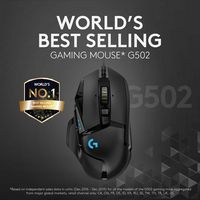 Logitech - G502 HERO Wired Optical Gaming Mouse with RGB Lighting - Wired - Black - Alternate Views