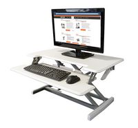 Victor - Compact Height Adjustable Standing Desk Convertor with Keyboard Tray - White - Alternate Views