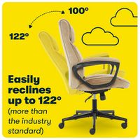 Serta - Hannah Upholstered Executive Office Chair with Pillowed Headrest - Soft Plush - Beige - Alternate Views