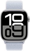 Apple Watch Series 10 (GPS) 42mm Aluminum Case with Blue Cloud Sport Loop - Silver - (2024) - Alternate Views