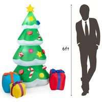 Costway - 6 FT Inflatable Christmas Tree w/ Gift Boxes LED Bulbs Blow Up Yard Decoration - Multic... - Alternate Views