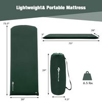 Costway - Portable & Lightweight Folding Foam Sleeping Cot for Camping - Green - Alternate Views