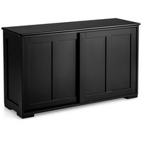 Costway Kitchen Storage Cabinet Sideboard Buffet Cupboard Wood Sliding Door Pantry - Black - Alternate Views