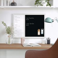 Martha Stewart - Everette Dry Erase Magnetic Weekly Calendar/Chalk Board- 24x18 - White Woodgrain - Alternate Views