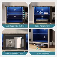 Bestier - 70inch TV Stand LED Entertainment Center for TVs Up to 80