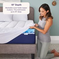 Sleep Innovations - Dual Layer 4 inch Medium Support Memory Foam Mattress Topper Full - off-white - Alternate Views