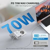 Epicka - GaN 70W Universal Travel Adapter with 3 USB-C PD Fast Charging & 2 USB-A (TA-105 Pro, Wh... - Alternate Views