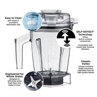 Vitamix - 48-ounce Dry Grains Container with SELF-DETECT - Clear - Alternate Views