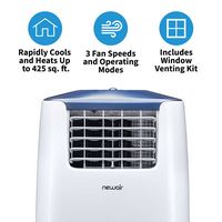 NewAir - 525 Sq. Ft. 8,532 BTU Portable Air Conditioner with Heating Function and Remote Control ... - Alternate Views