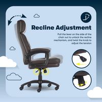 Serta - Comfort Big and Tall Modern Bonded Leather Executive Office Chair - Gray - Alternate Views
