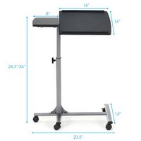 Costway - Mobile Standing Desk Height Adjustable Sit to Stand Laptop Desk - Silver/Black - Alternate Views