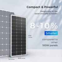 Renogy - Solar Panel 2 pcs 100 Watt 12 Volt, for RV Marine Rooftop Farm Battery and Other Off-Gri... - Alternate Views