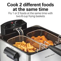 Hamilton Beach - 12 Cup Professional-Style Deep Fryer with 2 Baskets - Silver/Black - Alternate Views