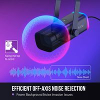 FIFINE AM8T Gaming Microphone Bundle – Studio-Quality Sound, USB/XLR, RGB Lighting, Arm Boom Stand - Alternate Views