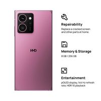 HMD - Skyline 256GB (Unlocked) - Neon Pink - Alternate Views