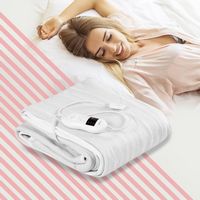Costway - Electric Heated Mattress Pad Safe Twin 8 Temperature 10h Timer - White - Alternate Views