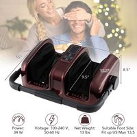 Costway - Foot & Calf Massager Deep Kneading Shiatsu Massager Machine with Heat Red - Red/Black - Alternate Views