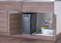 TRINITY - PRO EcoStorage | 25 Liter Sliding Trashcan | Chrome - Chrome - Alternate Views