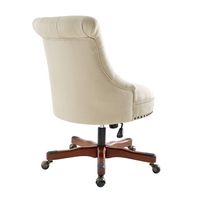 Linon Home Décor - Scotmar Plush Button-Tufted Adjustable Office Chair With Wood Base - Beige - Alternate Views