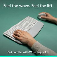 Logitech - Wave Keys and Lift Vertical Mouse Wireless Ergonomic Keyboard and Mouse Bundle with Cu... - Alternate Views