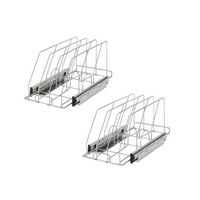 TRINITY - PRO EcoStorage |Sliding Bakeware Organizer | 2-Pack | Chrome - Chrome - Alternate Views