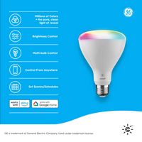 Cync - Reveal Indoor BR30 Smart LED Light Bulb - Color Changing - Full Color - Alternate Views