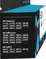 HP - 63 Standard Capacity Ink Cartridge - Tri-color - Alternate Views