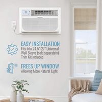Keystone - 8,000 BTU 115V Through-the-Wall Air Conditioner with Follow Me LCD Remote Control - White - Alternate Views
