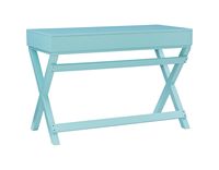 Linon Home Décor - Penrose Two-Drawer Campaign-Style Writing Desk - Blue - Alternate Views