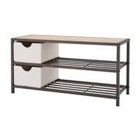 TRINITY - 3-Tier Shoe Bench w/ Baskets | Bronze Anthracite - Bronze Anthracite® - Alternate Views