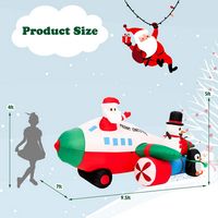 Costway - 9FT Inflatable Christmas Santa Claus on Helicopter with Snowman Penguin LED Lights - Mu... - Alternate Views