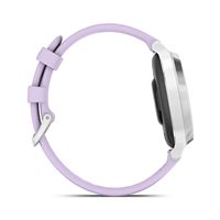 Garmin - Lily 2 Active GPS Smartwatch 33 mm Anodized Aluminum - Silver with Purple Jasmine Silico... - Alternate Views
