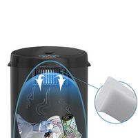 iTouchless - 13-Gal. Round Deodorizer Sensor Trash Can - Matte Black - Alternate Views