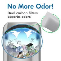 iTouchless - 16 Gallon Elliptical Open Top Trash Can & Recycle Bin with Dual AbsorbX Odor Filters... - Alternate Views